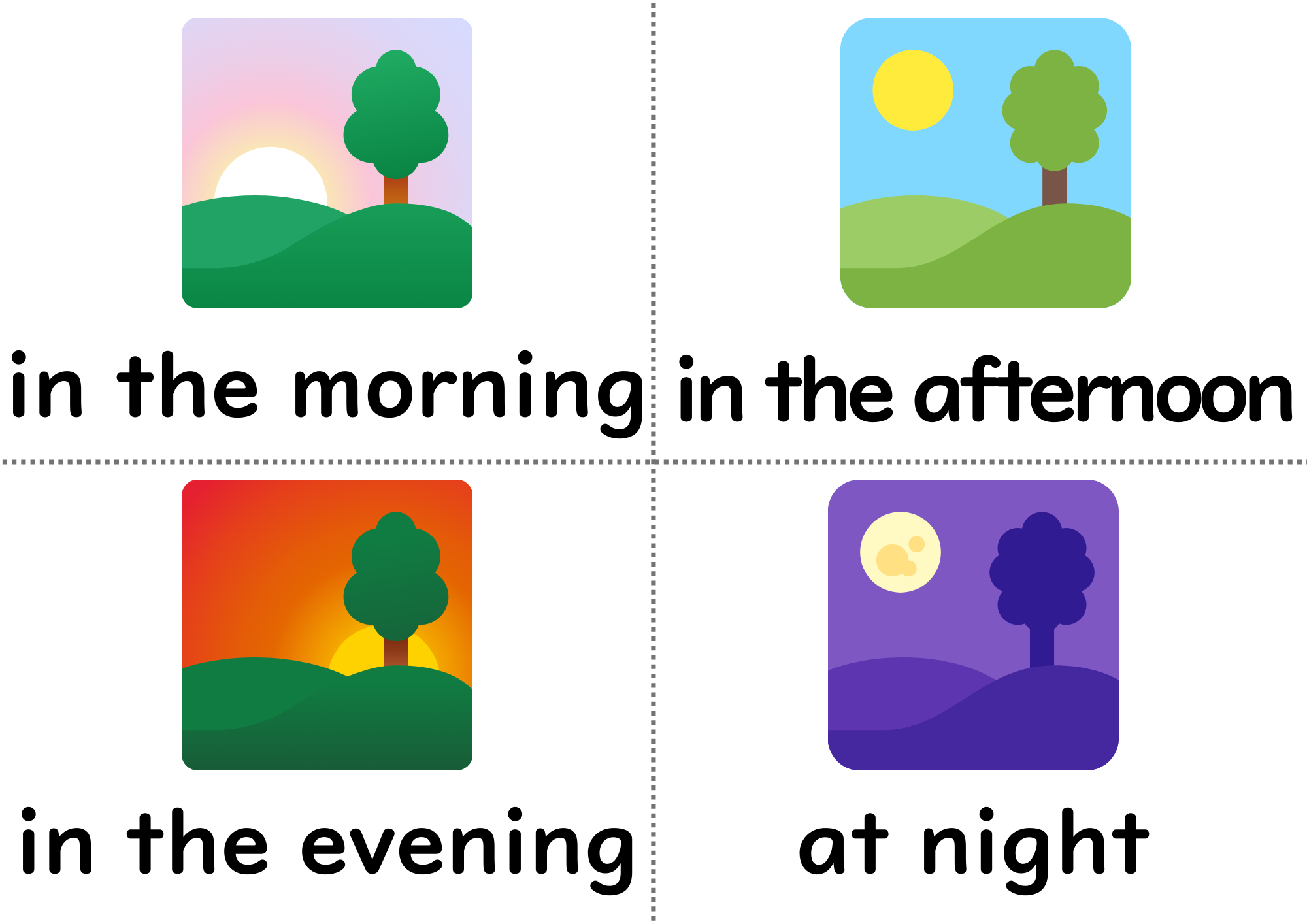 Time of Day Cards